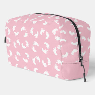 Kinderfußspuren, Babyfuß, Fußspuren, rosa Girl Waschbeutel