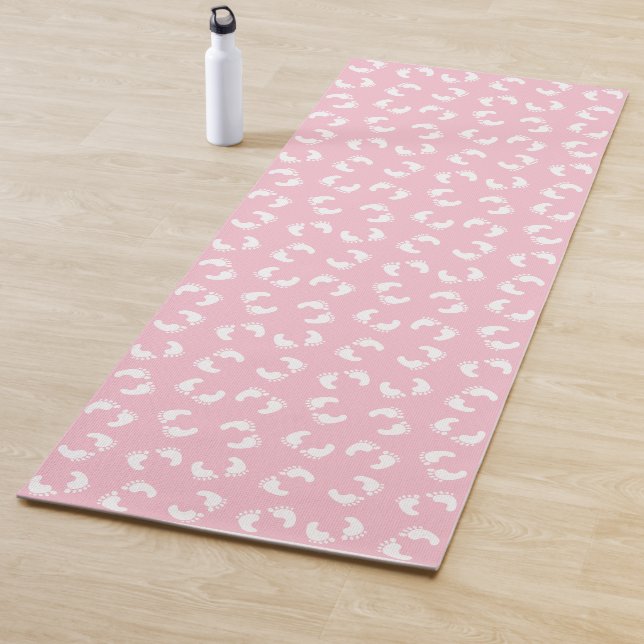 Kinderfußspuren, Babyfuß, Fußspuren, rosa Girl Yogamatte (Beispiel)
