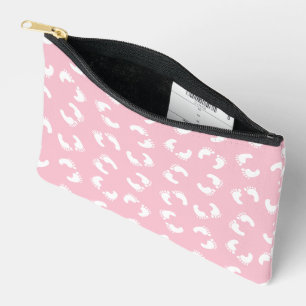 Kinderfußspuren, Babyfuß, Fußspuren, rosa Girl Zubehörtasche