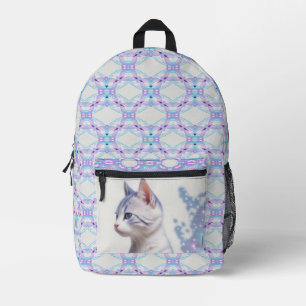 Kindergalaxie blaue, farbige Katze, Bedruckter Rucksack
