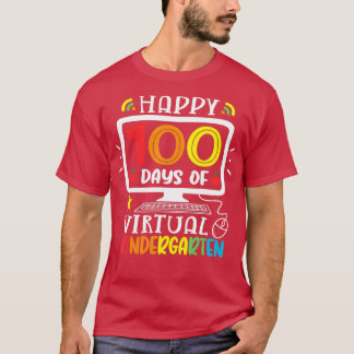 Kindergarten 100 Days School of Virtual Zuhause 10 T-Shirt