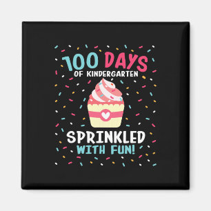 Kindergarten 100 Tage Schulmädchen sprinkled Fu Magnet