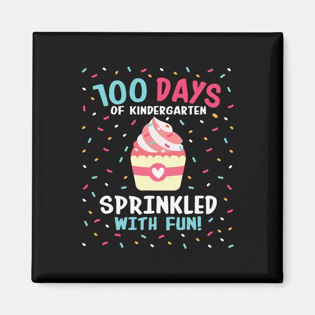 Kindergarten 100 Tage Schulmädchen sprinkled Fu Magnet (Vorne)