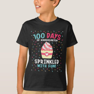 Kindergarten 100 Tage Schulmädchen sprinkled Fu T-Shirt