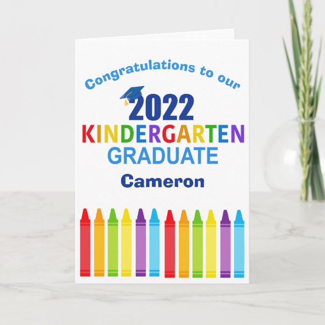Kindergarten 2022 Niedlicher Abschluss Karte (Vorderseite)