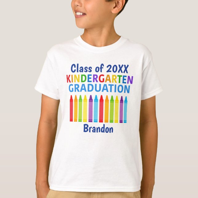 Kindergarten 2025 Abschluss Custom Graduate Kids T-Shirt (Vorderseite)