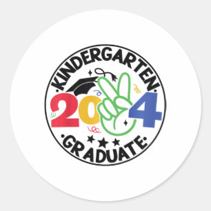 Kindergarten Abschluss 2024 Absolvent letzter Tag Runder Aufkleber