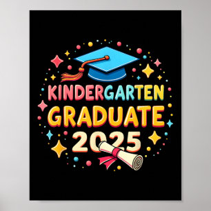 Kindergarten Abschluss 2025 Graduate Kids Boys Gi Poster