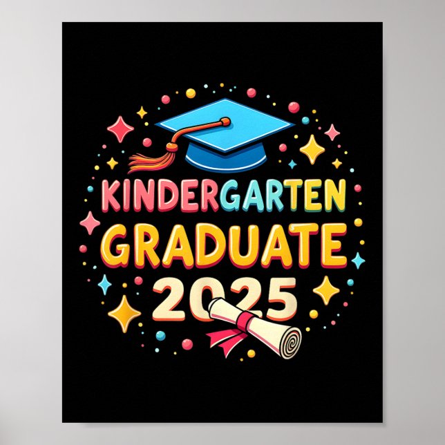 Kindergarten Abschluss 2025 Graduate Kids Boys Gi Poster (Vorne)