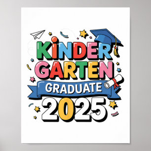 Kindergarten Abschluss 2025 Graduate Kids Boys Gi Poster