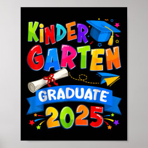 Kindergarten Abschluss 2025 Graduate Kids Boys Gi Poster