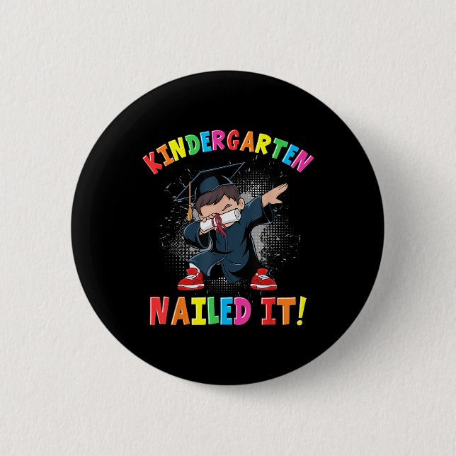 Kindergarten Abschluss 2025 Jungen Kinder Dabbing  Button (Vorderseite)