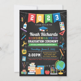 Kindergarten Abschluss Chalkboard Jährliches Banne Einladung