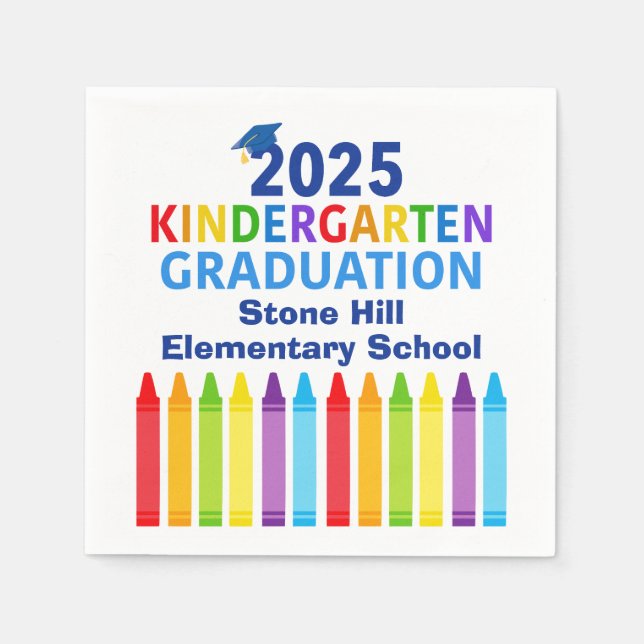 Kindergarten Abschluss Custom School Party 2025 Serviette (Vorderseite)