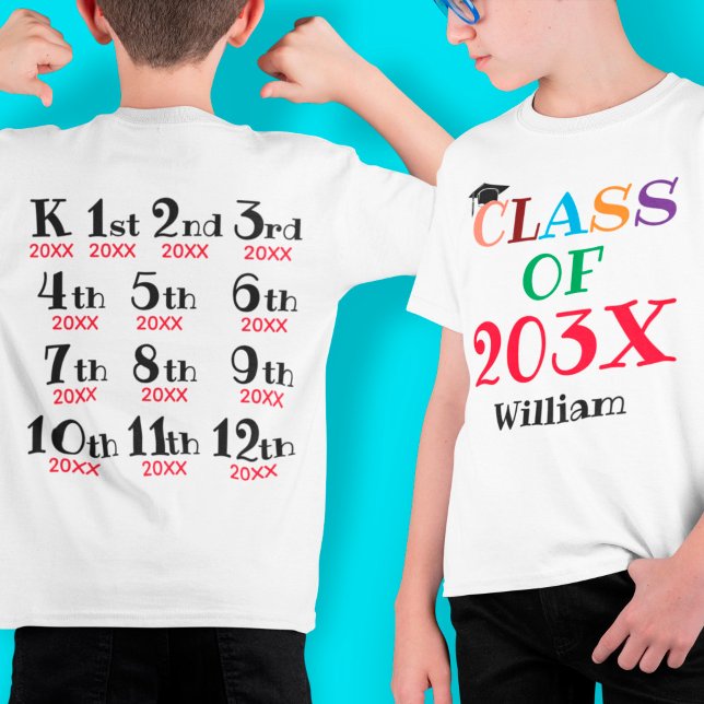 Kindergarten Abschluss Custom Years T-Shirt (Von Creator hochgeladen)