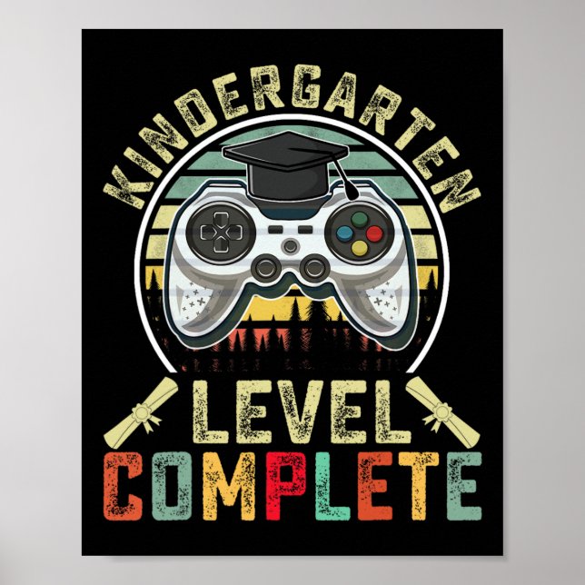 Kindergarten Abschluss der Gamer School Poster (Vorne)
