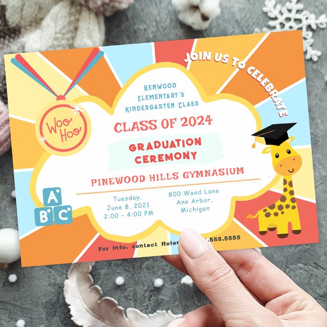 Kindergarten Abschluss Einladung (Kindergarten Preschool Graduation Ceremony Invitation)