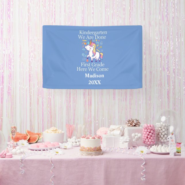 Kindergarten Abschluss Erste Klasse Einhorn Party Banner (Party)