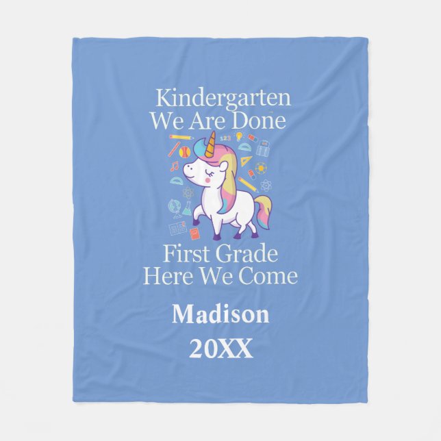 Kindergarten Abschluss Erstklassiger Unicorn Fleecedecke (Vorderseite)