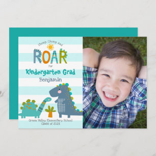 Kindergarten Abschluss Foto Dinosaurier Junge Nied Einladung