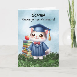 Kindergarten Abschluss Girl Cat Herzlichen Glückwu Karte