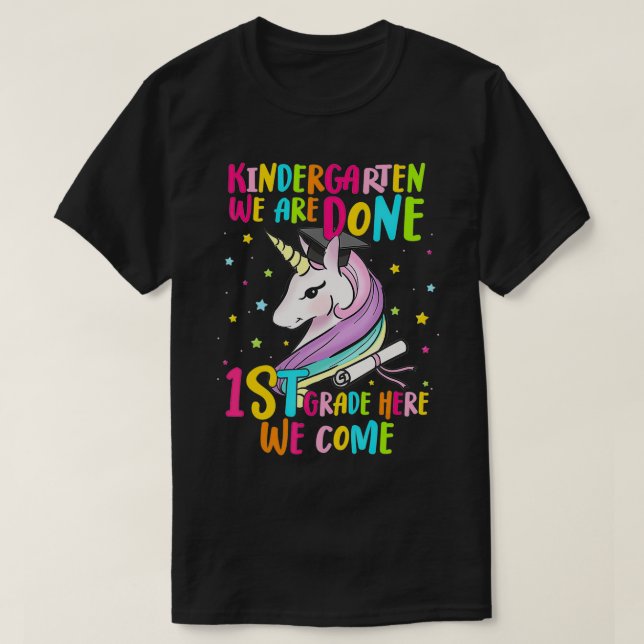 Kindergarten Abschluss Magisches Einhorn T-Shirt (Design vorne)