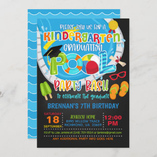 Kindergarten Abschluss Pool Party - Junge B Einladung