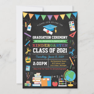 Kindergarten Abschluss Zeremonie Chalkboard Einladung