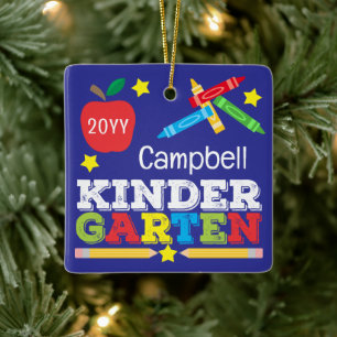 Kindergarten Andenken Lila Farbige Kinder Foto Keramikornament