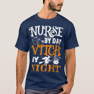 Kindergarten bei Tag Hexe bei Nacht Mädels Frauenh T-Shirt