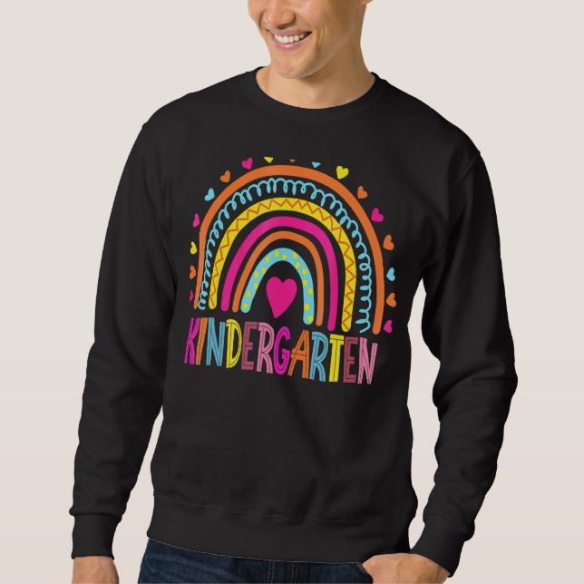 Kindergarten Boho Rainbow Lehrer Letzten Tag Sweatshirt (Vorderseite)