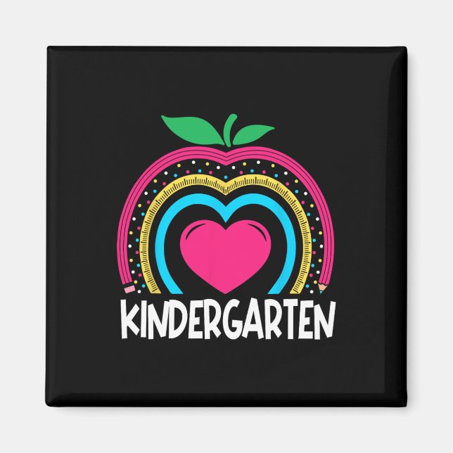 Kindergarten Boho Rainbow-Lehrerteam Kinder squa Magnet (Vorne)