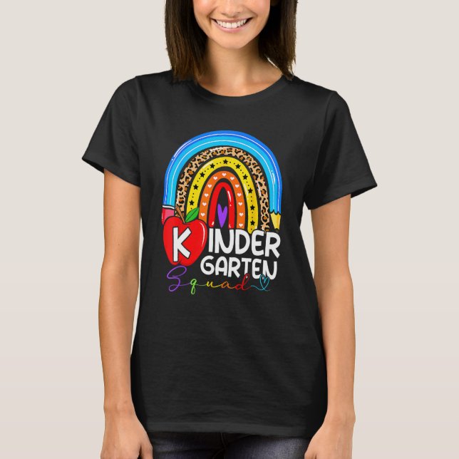 Kindergarten Boho Rainbow Teacher Team Kinder Squa T-Shirt (Vorderseite)