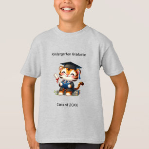 Kindergarten Boy Graduate Niedlich Tiger Grad T-Shirt