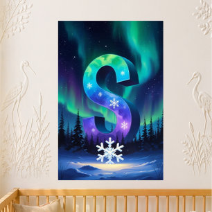 Kindergarten Buchstabe S Name Nordlichter Schneefl Poster