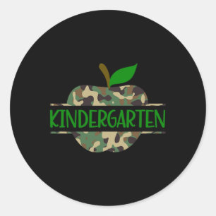 Kindergarten Camouflage Apple Erster Schultag Runder Aufkleber