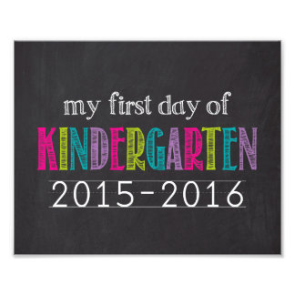Kindergarten Chalkboard erster Tag Unterschrift dr Fotodruck