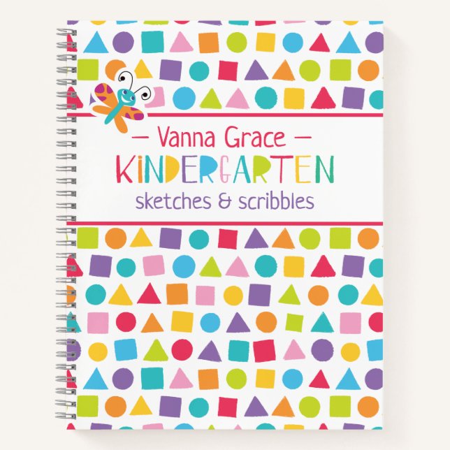 Kindergarten Colorful Crayons Scribbles Notebook Notizbuch (Vorderseite)
