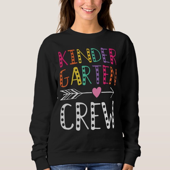 Kindergarten Crew 1. Schultag Kinderlehrer Sweatshirt (Vorderseite)