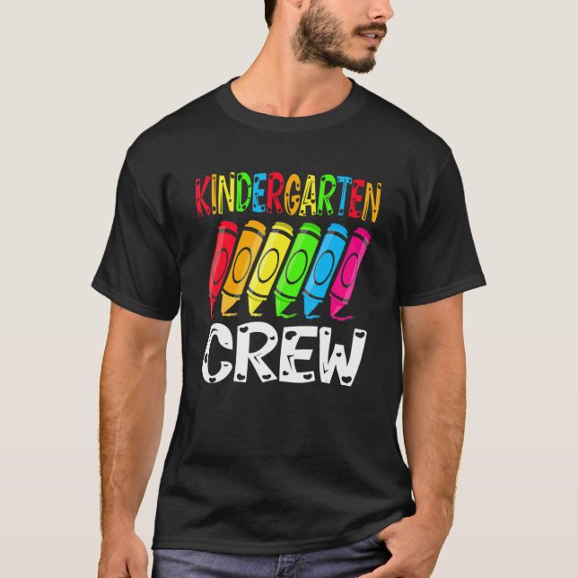 Kindergarten Crew Back To School Crayon Teacher St T-Shirt (Vorderseite)