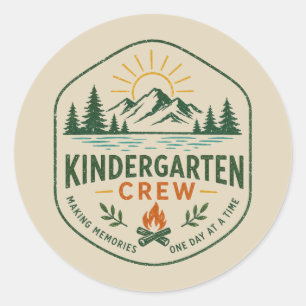 Kindergarten-Crew-Camp-Abzeichen Lehrer Anerkennun Runder Aufkleber