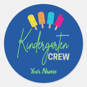 Kindergarten-Crew für Kindergarten-Kinder Vintage Runder Aufkleber