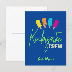 Kindergarten Crew für Kinderzimmer-Schule Kind Vin Feiertagspostkarte