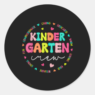 Kindergarten Crew zurück zum Kindergartenlehrer Runder Aufkleber