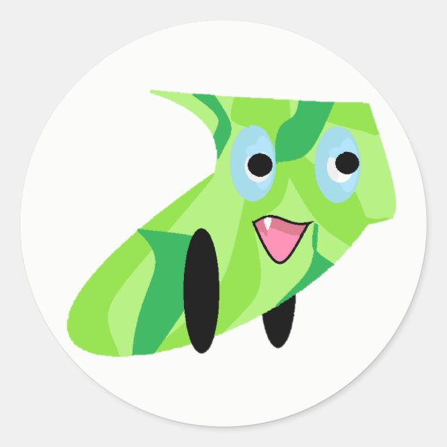 Kindergärten Design Niedlicher, grüner Welpenhund Runder Aufkleber (Vorderseite)