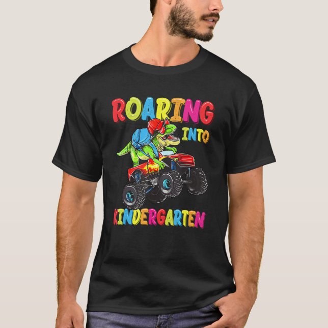 Kindergarten Dinosaurier Monster kehrt zur Schule  T-Shirt (Vorderseite)