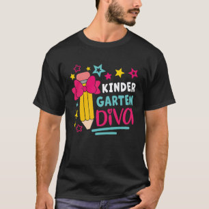 Kindergarten Diva Mädchen Süße Verbeugung Schüler  T-Shirt