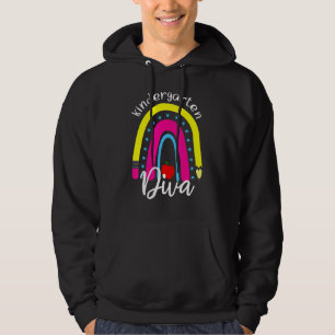 Kindergarten Diva Rainbow Lehrerin zurück Hoodie