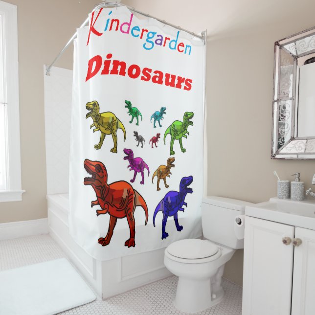 Kindergarten Duschvorhang Dinosaurier (Beispiel)