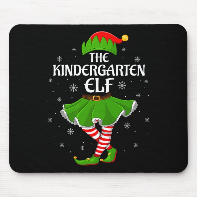 Kindergarten Elf Christmas Family Girls Women Elf  Mousepad (Vorne)